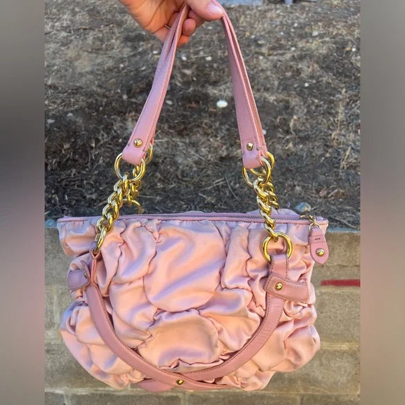 OG Juicy Couture Baby Pink Y2K 2008 Ruched Ruffle Purse - Picture 2 of 7